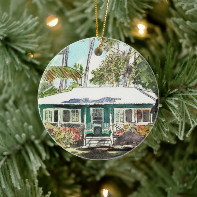 Green Cottage of Kauai Ceramic Ornament (Tree)