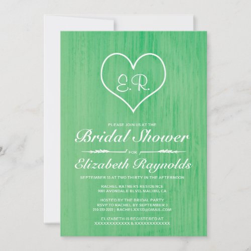 Green Country Bridal Shower Invitations