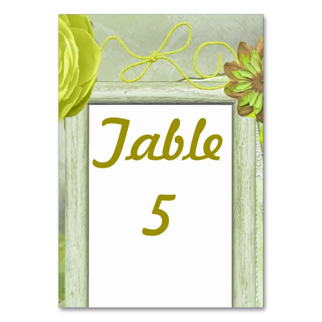 Green Country Chic Table Number (Front)