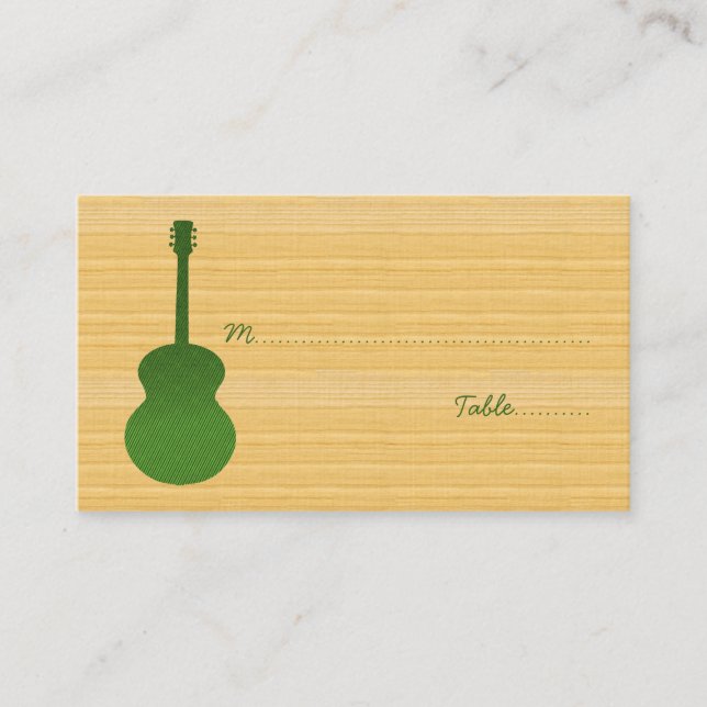 Green Country Guitar Place Card (Front)