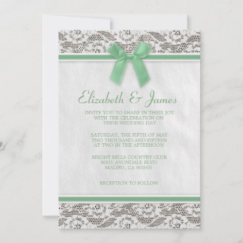 Green Country Lace Wedding Invitations