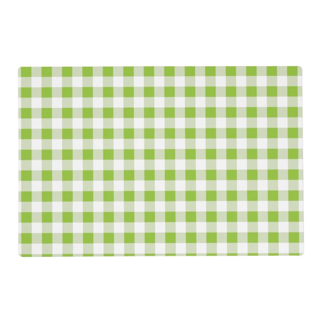 Green Country Summer Picnic Gingham Placemat (Front)