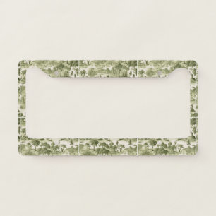 Green Countryside Hot Air Balloon Toile (10) License Plate Frame