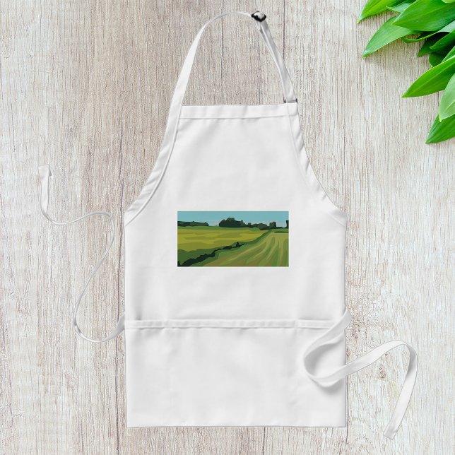 Green Countryside Landscape Adult Apron (Creator Uploaded)