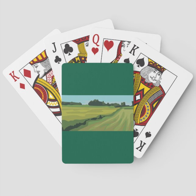 Green Countryside Landscape Poker Cards (Back)
