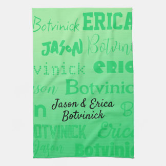 Green Couple Name Kitchen Towel
