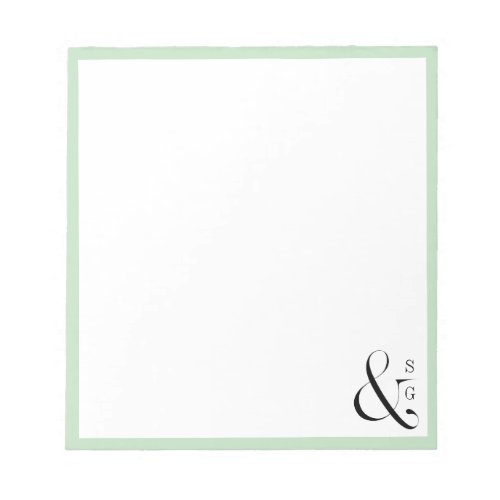 Green couples monogram personalized Stationery Notepad