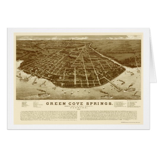 Green Cove Springs, FL Panoramic Map - 1885 Cards (Front Horizontal)