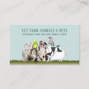 Green Cow Sheep Dog Cat Bird Animal Home Pet Business Card