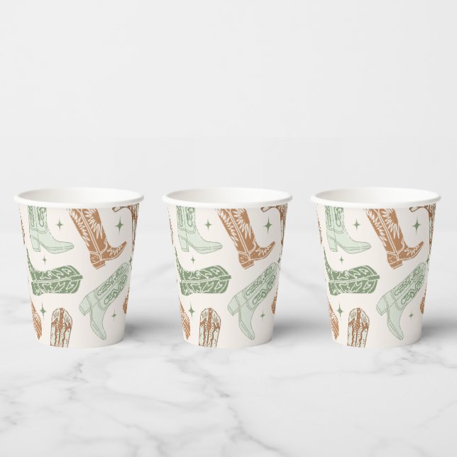 Green Cowboy Boot Paper Cups (Multi)