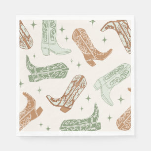 Green Cowboy Boot Party Napkins