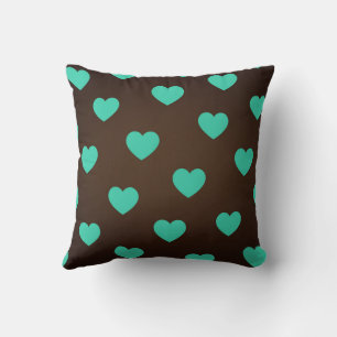 Green Cozy Cute Trendy Modern Romantic Chic Heart Throw Pillow