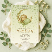 Green Cozy Sloth Woodland Baby Shower
