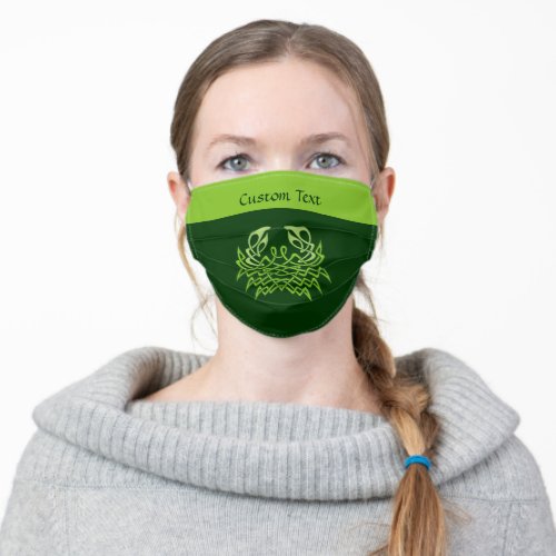 Green Crab Celtic Knot Adult Cloth Face Mask