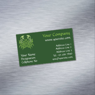 Green Crab Celtic Knot Business Card Magnet