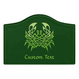 Green Crab Celtic Knot Door Sign