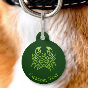 Green Crab Celtic Knot Pet ID Tag