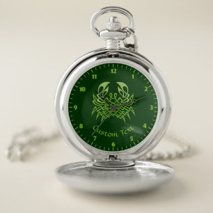 Green Crab Celtic Knot Pocket Watch