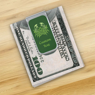Green Crab Celtic Knot Silver Finish Money Clip