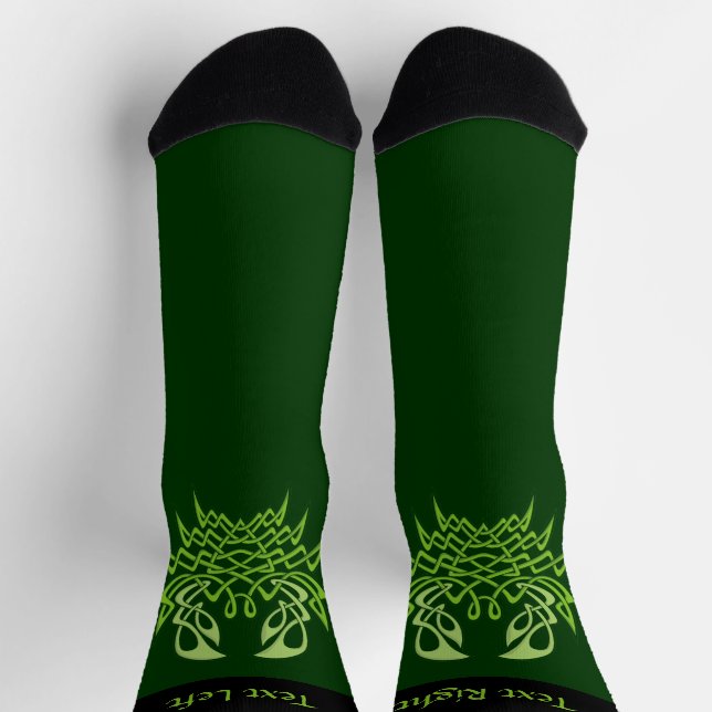Green Crab Celtic Knot Socks (Top)