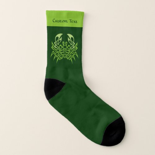 Green Crab Celtic Knot Socks