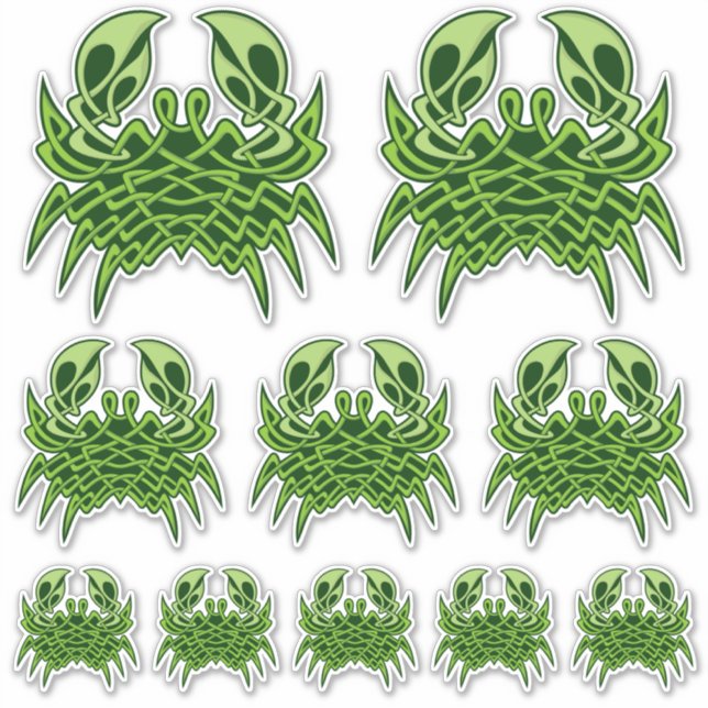 Green Crab Celtic Knot Sticker Set (Front)
