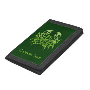 Green Crab Celtic Knot Tri-fold Wallet