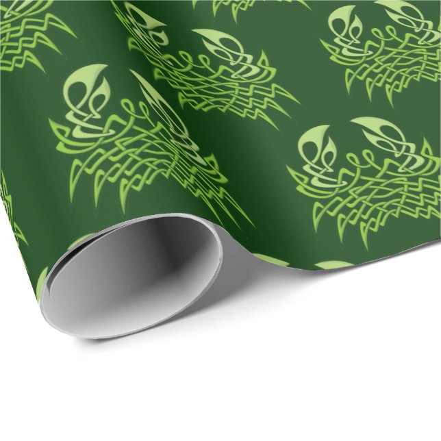 Green Crab Celtic Knot Wrapping Paper (Roll Corner)