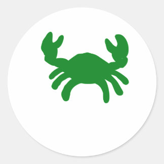 Green Crab Silhouette Classic Round Sticker