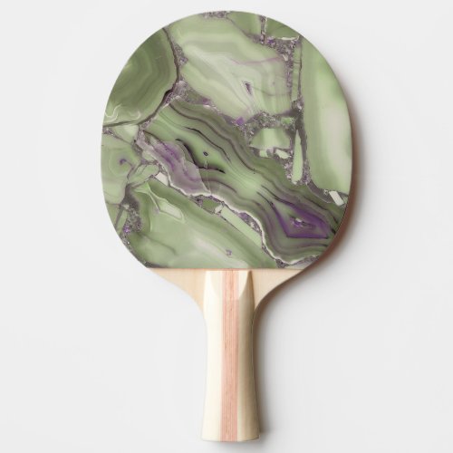 Green cracked surface ping pong paddle