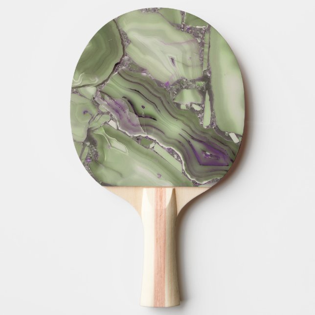 Green cracked surface ping pong paddle (Front)