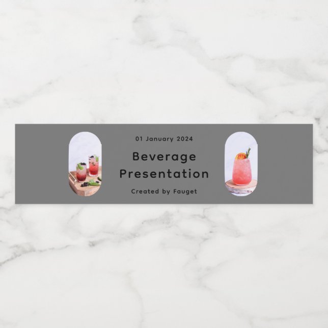 Green Cream Aesthetic Simple Drink Beverage  Water Bottle Label (Single Label)