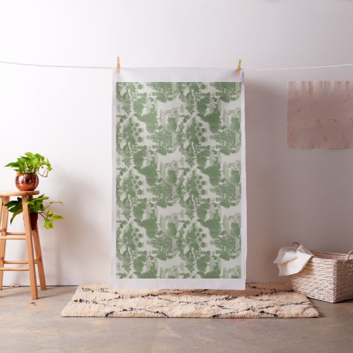 Green Cream Christmas Winter Wonderland 15" Fabric