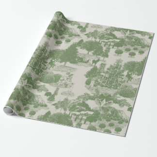 Green Cream Christmas Winter Wonderland Wrapping Paper