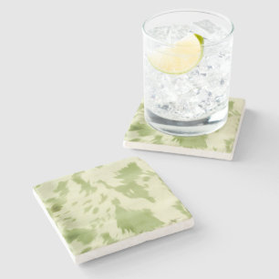Green Cream Cowhide Stone Coaster