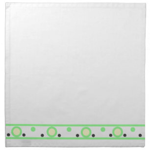 Green Cream Gray Polka Dots Cloth Napkin