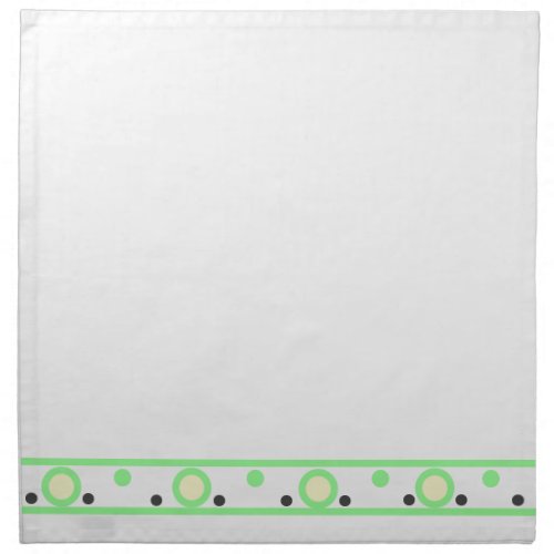 Green Cream Grey Polka Dots Cloth Napkin