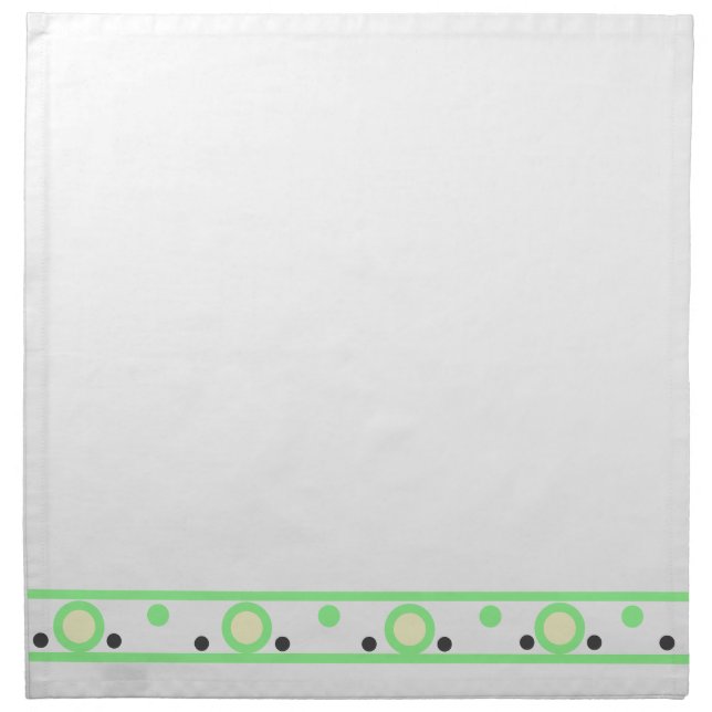 Green Cream Grey Polka Dots Cloth Napkin (Front)