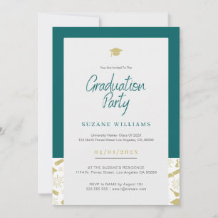 Green Cream Minimalist Graduation Party Invitation