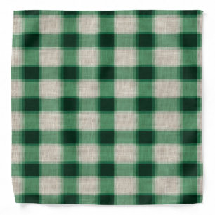 Green Cream Plaid Bandana