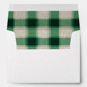 Green Cream Plaid Envelope