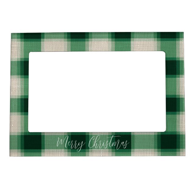 Green Cream Plaid Magnetic Frame (Front)