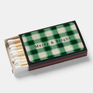 Green Cream Plaid Matchboxes