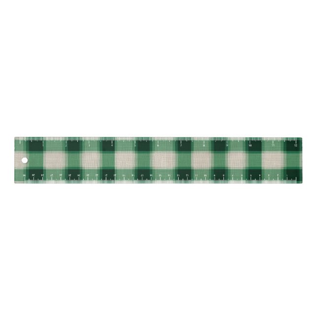 Green Cream Plaid Ruler (Front)