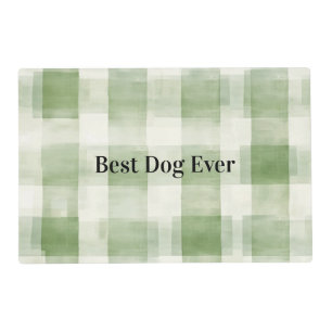 Green Cream Plaid Stripes Grass Placemat