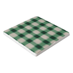 Green Cream Plaid Trivet