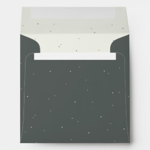 Green/Cream Snowberry+Eucalyptus Wreath Square Envelope