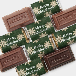 Green Cream Snowflakes Christmas Hershey's Miniatures
