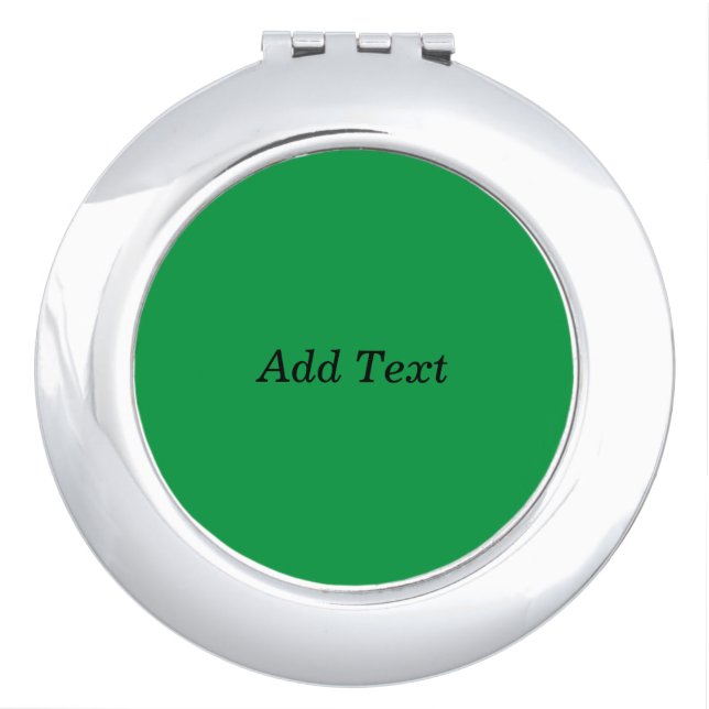 Green Create Your Own Add Text button Compact Mirror (Front)