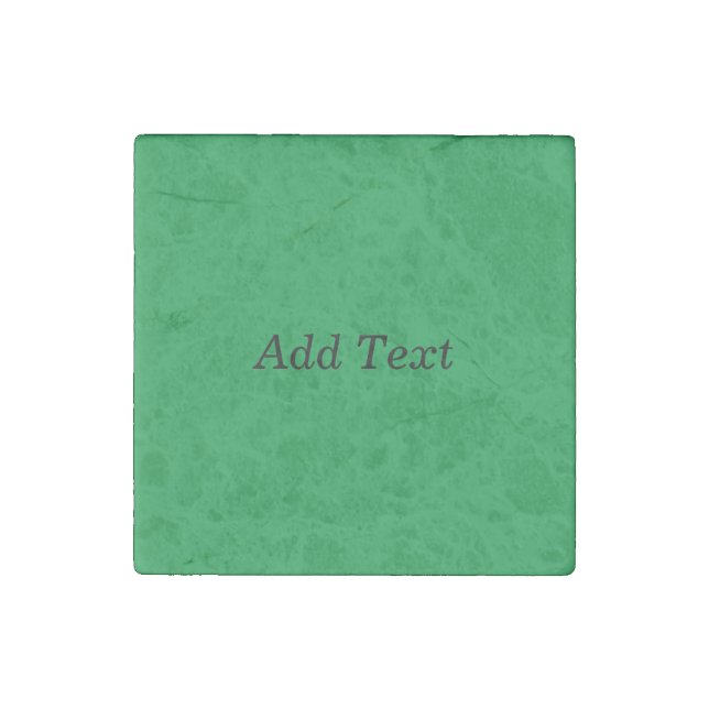 Green Create Your Own Add Text button Stone Magnet (Front)